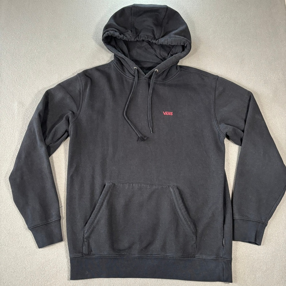 Vans Hoodie Mens S Black Graphic Pullover Off The Wall Checkerboard skater Y2K